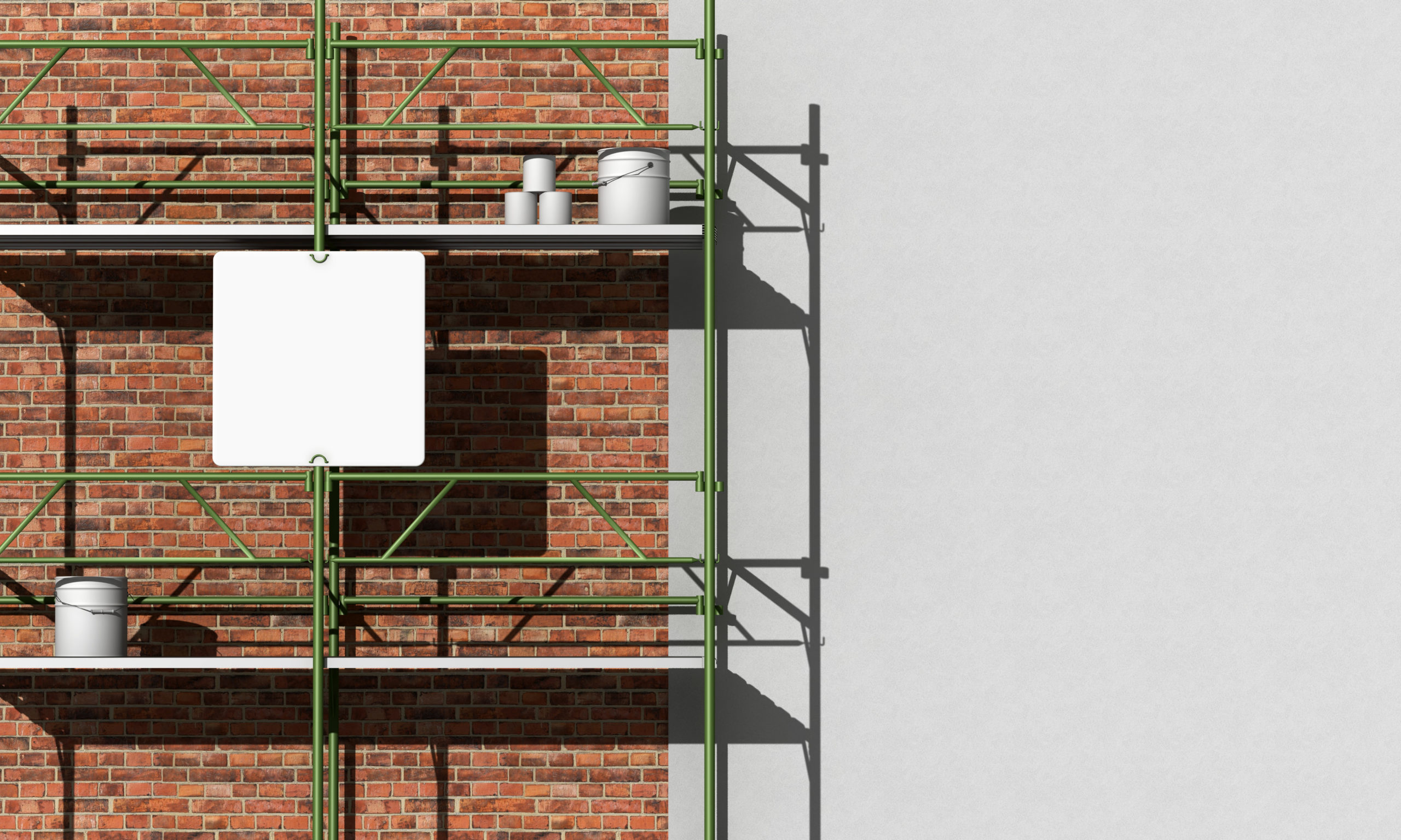 renovation of a  old brick facade  - rendering